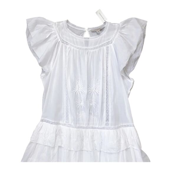 NWT Selene embroidered white maxi dress Banana Republic peaseant size medium - Picture 2 of 16